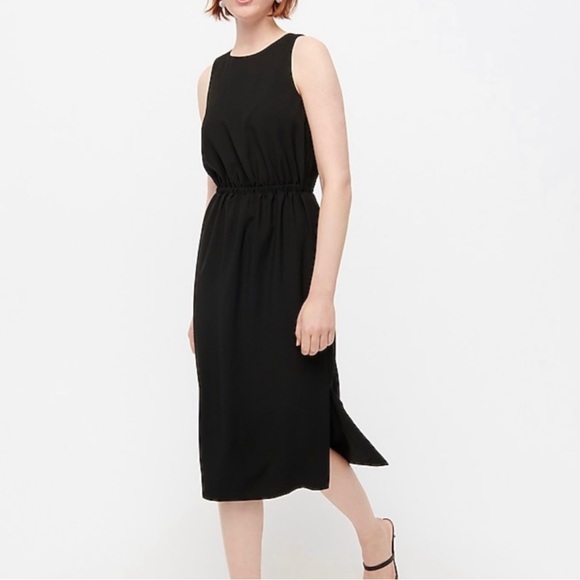 J.Crew Button-Back Midi Dress Black size 8 - Picture 1 of 7